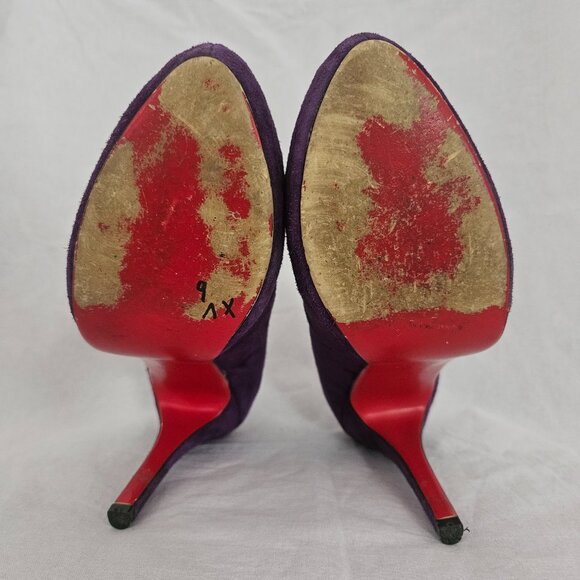 Christian Louboutin Fifi 100 Suede Pumps Purple - Size 10 - Picture 2 of 13